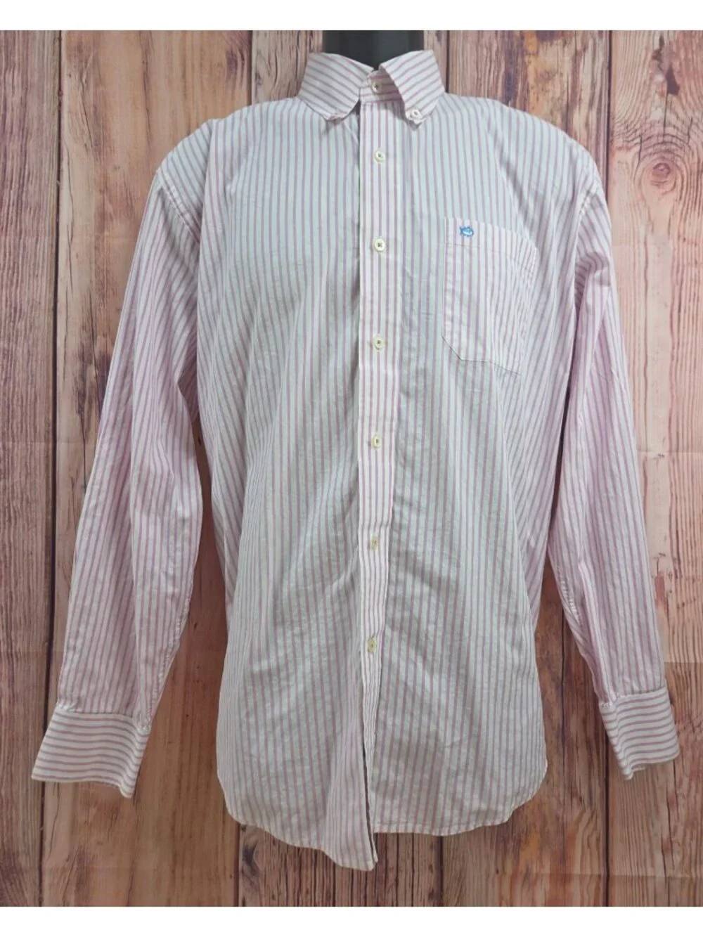 Southern Tide Mens Pink Striped Long Sleeve Shirt Large